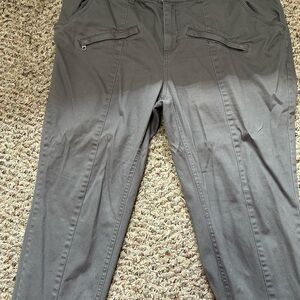 Ellos 18W Women's Gray Straight-Leg Pants zipper pockets